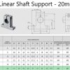 Βάση Θέσης Άξονα Linear Shaft Rail Support Γραμμική κίνηση οδηγοί linear