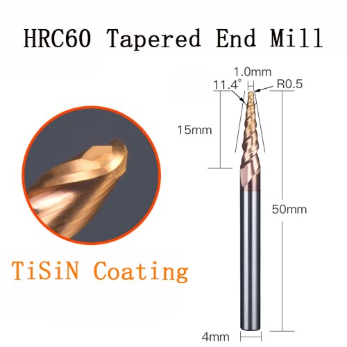 Tapered Ball nose end mill κοπτικο Ballnose