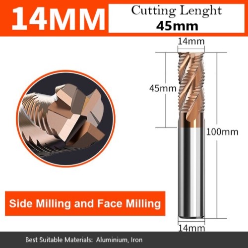 4 flute roughing carbide end mill for aluminium