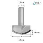 Δίπτερο κοπτικό μορφής PCD D52mm - Κοπή 10mm