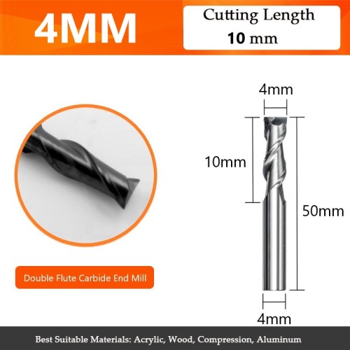 2 flute end mill for wood iron aluminium pvc