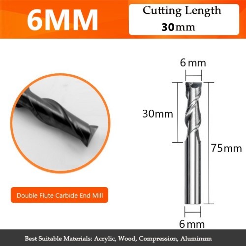2 flute end mill HRC50 carbide