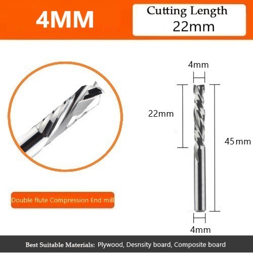 doyble flute compression end mill d4 for plywood