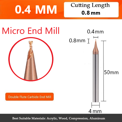 micro 2flute end milll for cnc