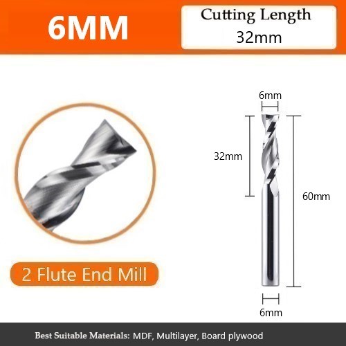 double flute endmill for mdf