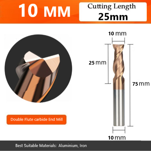 2 flute carbide end mill for steel