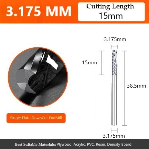 single flute down end mill for plywood