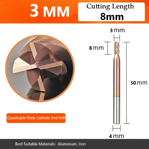 4 flute carbide end mill for iron